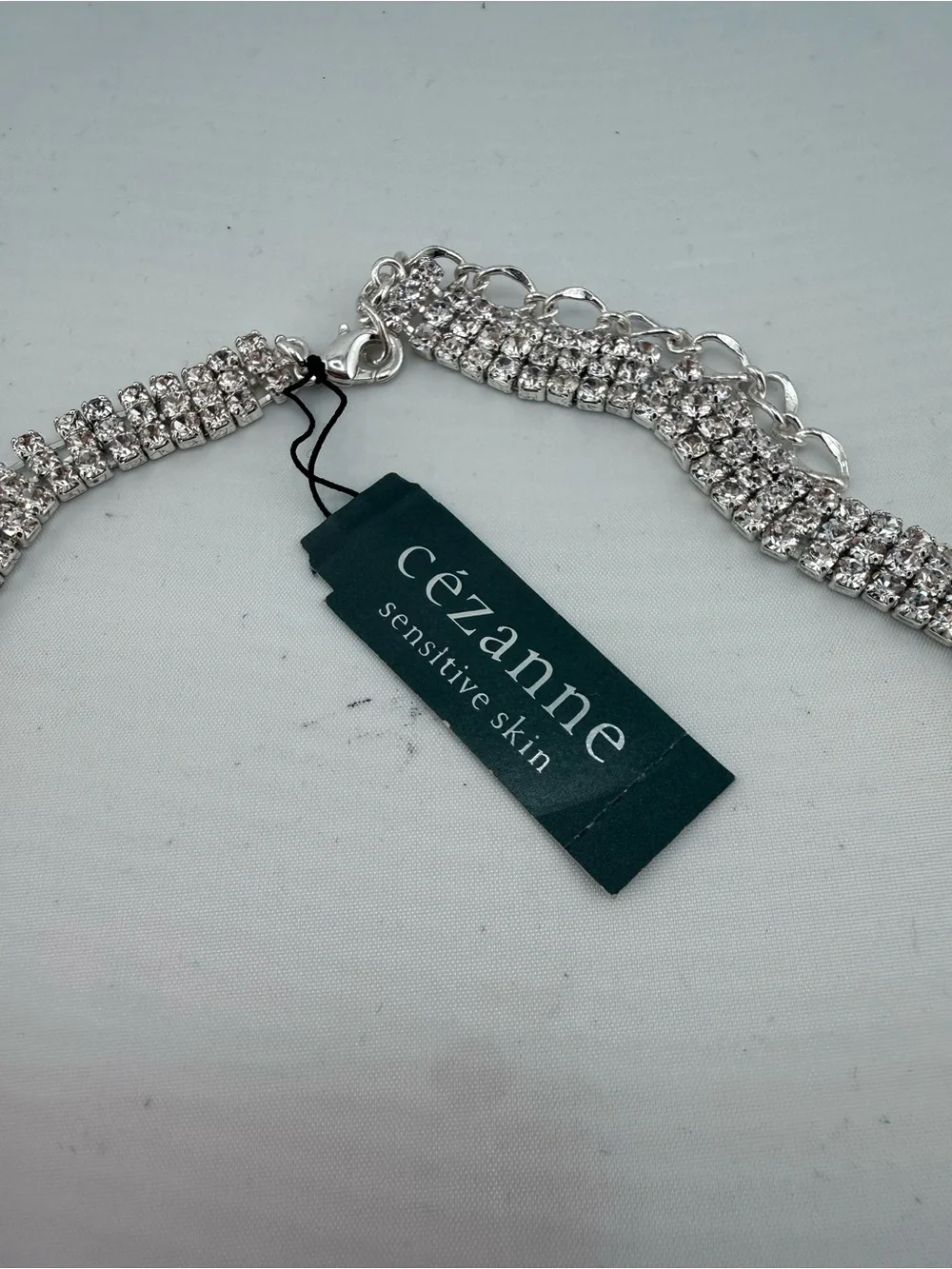 NWT Cezanne Silver Crystal Floral Bib Statement Necklace - Picture 8 of 8